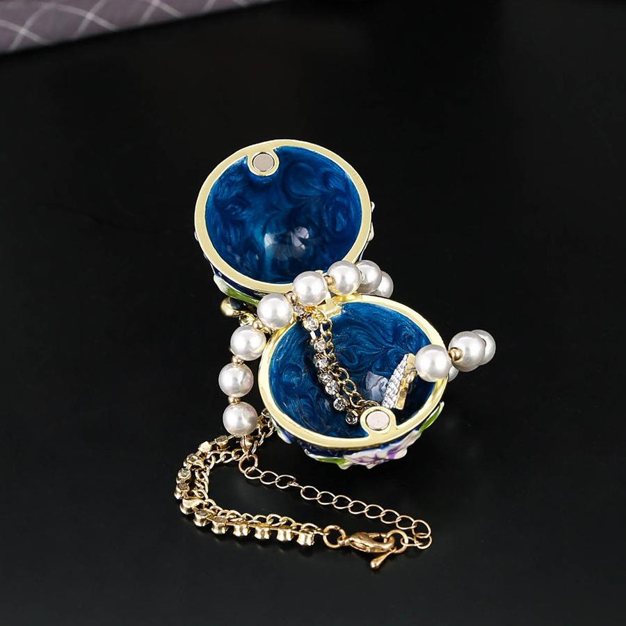 Metal enamel jewelry box Russian begonia egg jewelry box Home flip European small ornament storage