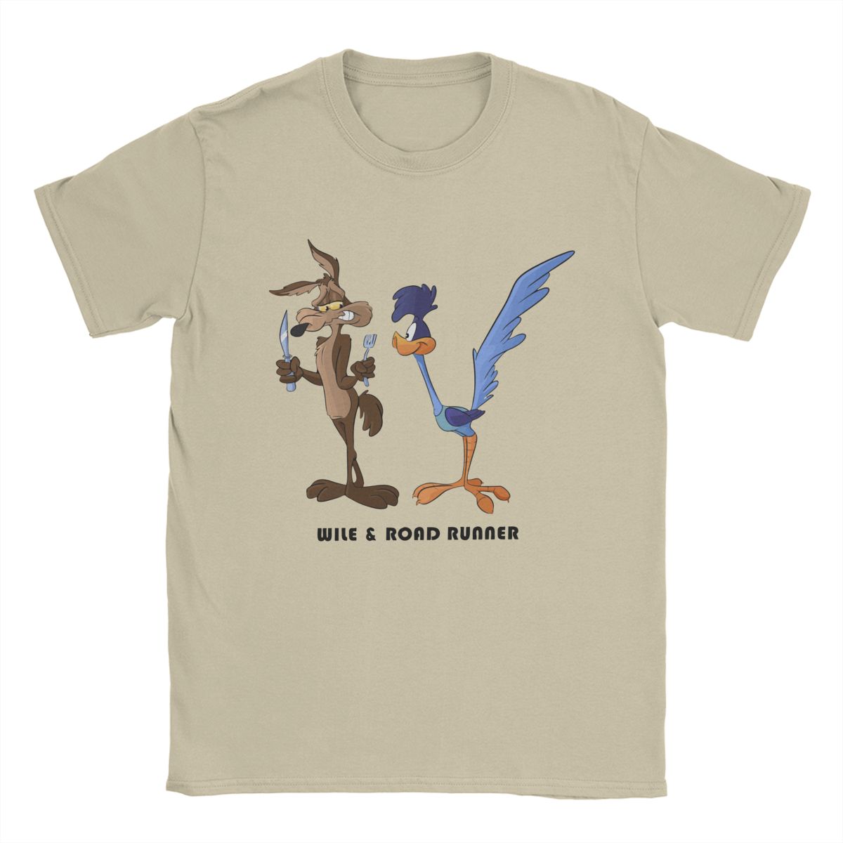 

Футболка Wile e Coyote Чоловіча Бавовняна Новинка Футболки З Круглим Коміром Топи З Коротким Рукавом Великий Розмір L