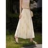 Sweet Embroidered A-Line Pleated Long Skirt