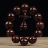 Zambia Blood Sandalwood Beads Bracelet: High-Density Small-Leaf Red Sandalwood with Gold Star Design, Prayer Beads.