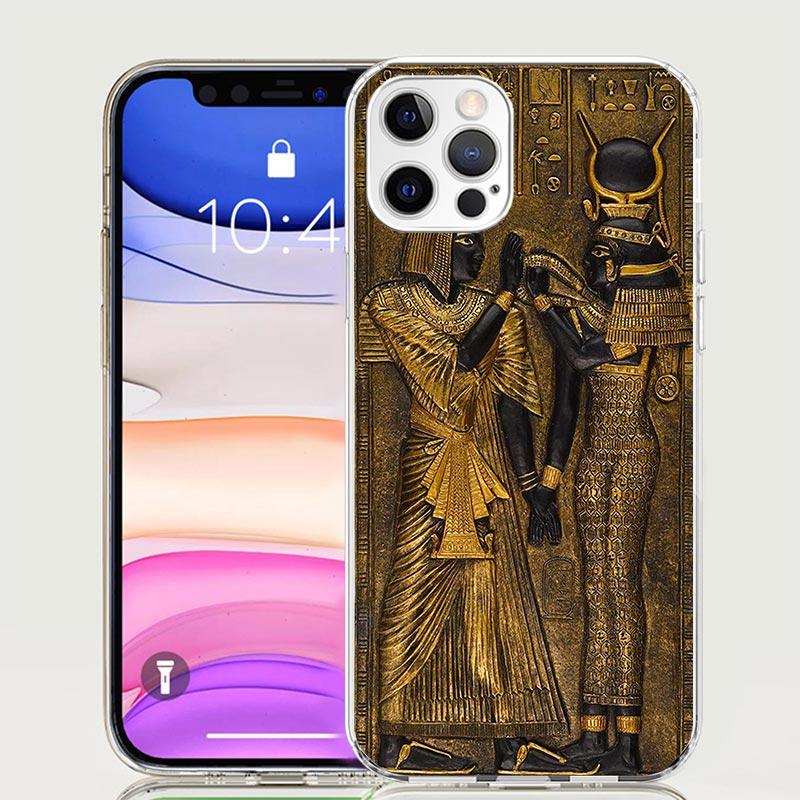 

Egypt Nefertiti Anubis Ankh Pharaoh Phone Case For iPhone 17 Air 16 15 Plus 11 14 Pro Max 13 Mini 12 7 8 + SE Pattern Art Custom iPhone 13 Mini