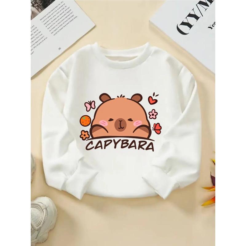 Kids Sweatshirt Long Sleeve Round Neck , Casual Spring/Autumn Winter Outfits (Machine Washable, Multi-Color Options)