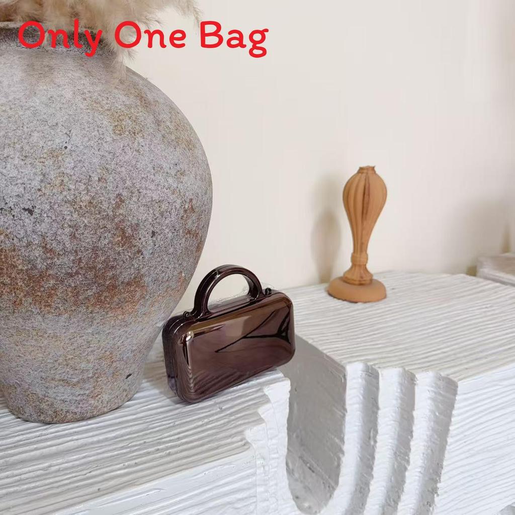 Acrylic Square Chain Handbag With Magnetic Closure For Daily Casual Use