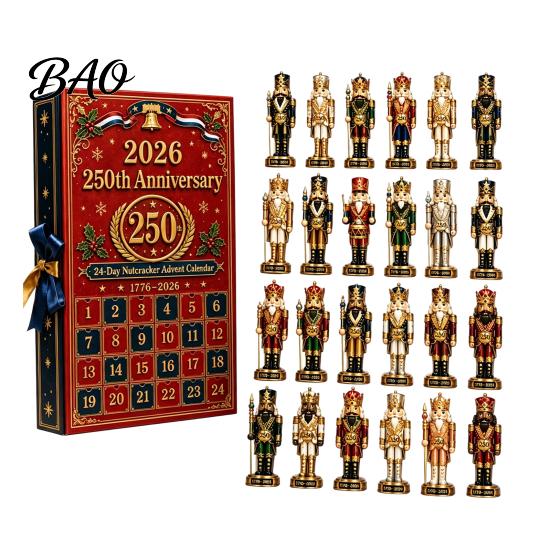 Festive Decoration for Home 2026 Nutcracker Advent Calendar, 24-Day Acrylic Ornament Set with Classic Party Favors Children Soldier Figures, Christmas