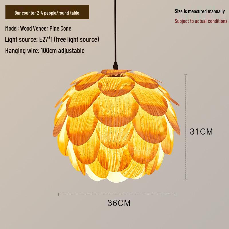 Zen Japanese Wood Pendant Light for Tea Rooms, Restaurants, Bedrooms, and Living Rooms