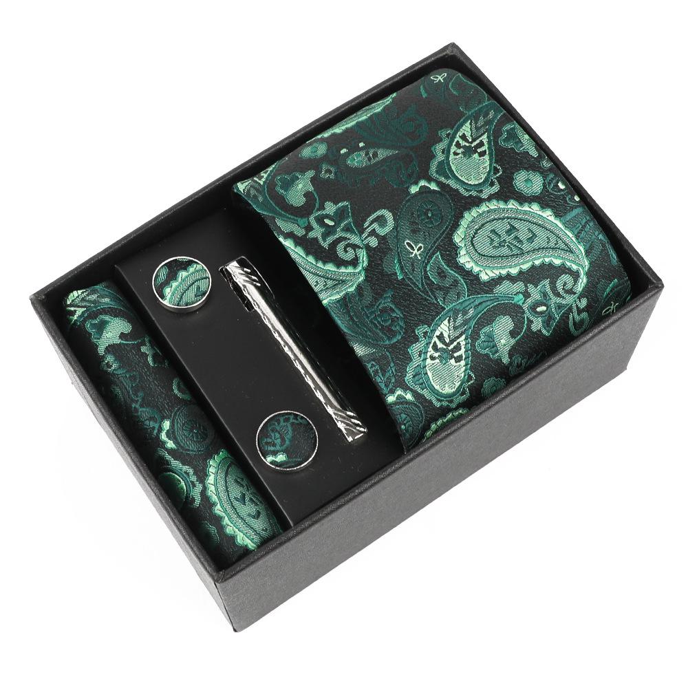 Heren Paisley Jacquard Stropdas met Cadeaubox - Elegante 8CM Cashew Design