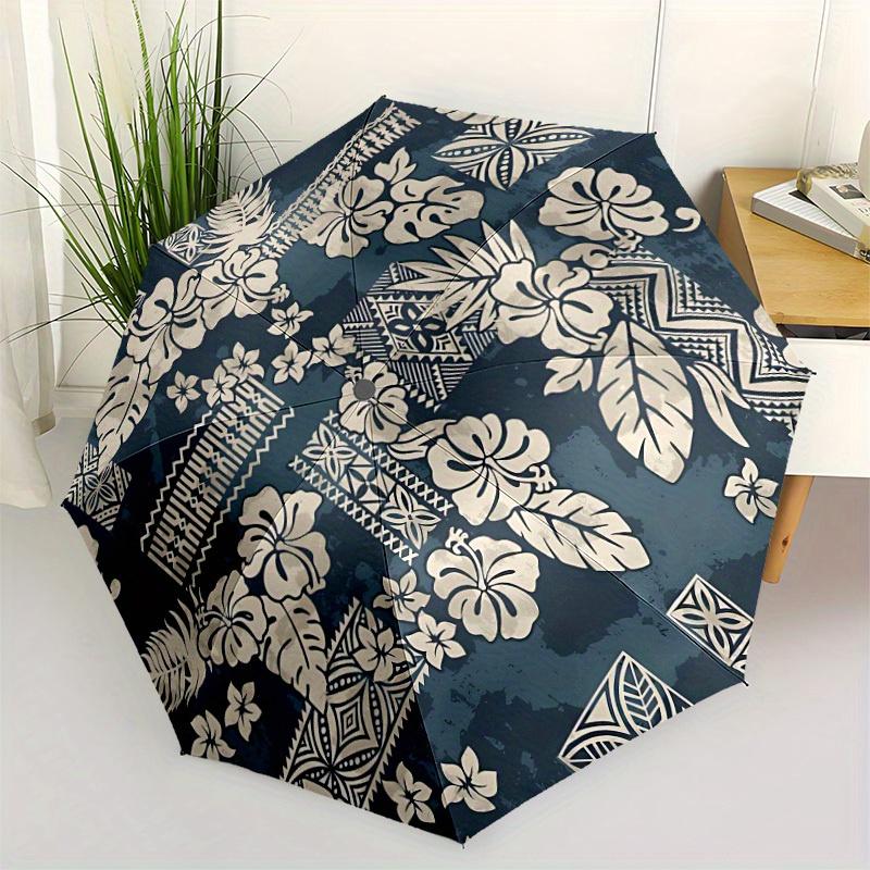 1pc Hibiscus Tropical Automatic Open/Close Umbrella with One Touch Button,, Windproof Design   Lightweight Portable Umbrella for Women & Men6108