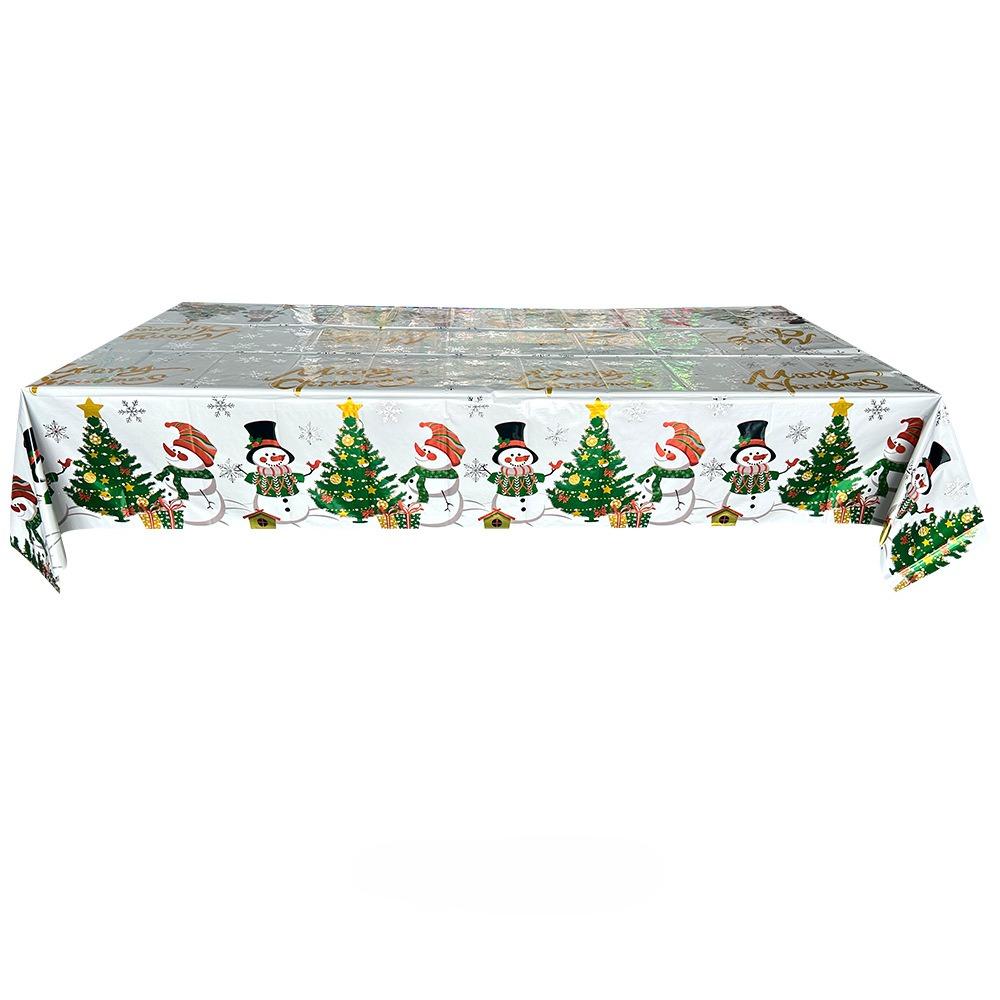 Christmas Themed Party Tablecloth, Christmas Desktop Decoration, Santa Claus Snowflake Deer Pattern Tablecloth