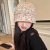 Sweet and Cute Rainbow Woolen Hat for Women Autumn and Winter Warm Ear Protection Big Head Hat Knitted Hat Fisherman Bucket Hat