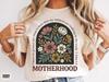 Motherhood Comfort Colors Floral Arch T-shirt | Retro Mothers Day Shirt