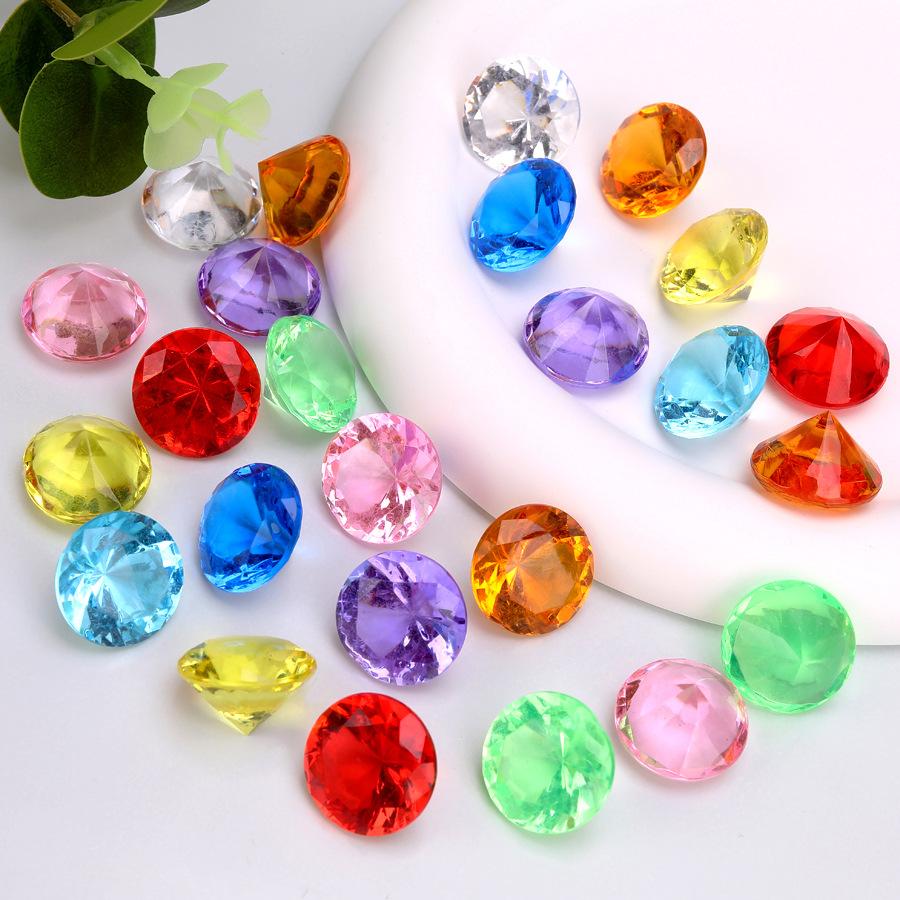 100-200Pcs Acrylic Fake Diamonds-DIY Jewelry Making Accessories Home Decor & Children's Treasure Gem | Crystal-Like Diamond Bits