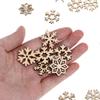 50pcs Assorted Pattern Wooden Pieces Christmas Cutouts Craft Embellishments Diy Decorative Accessories Manual Ornament