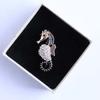 Tier Seepferdchen Brosche Pin Damen Strass Club Braut Accessoire Geschenk