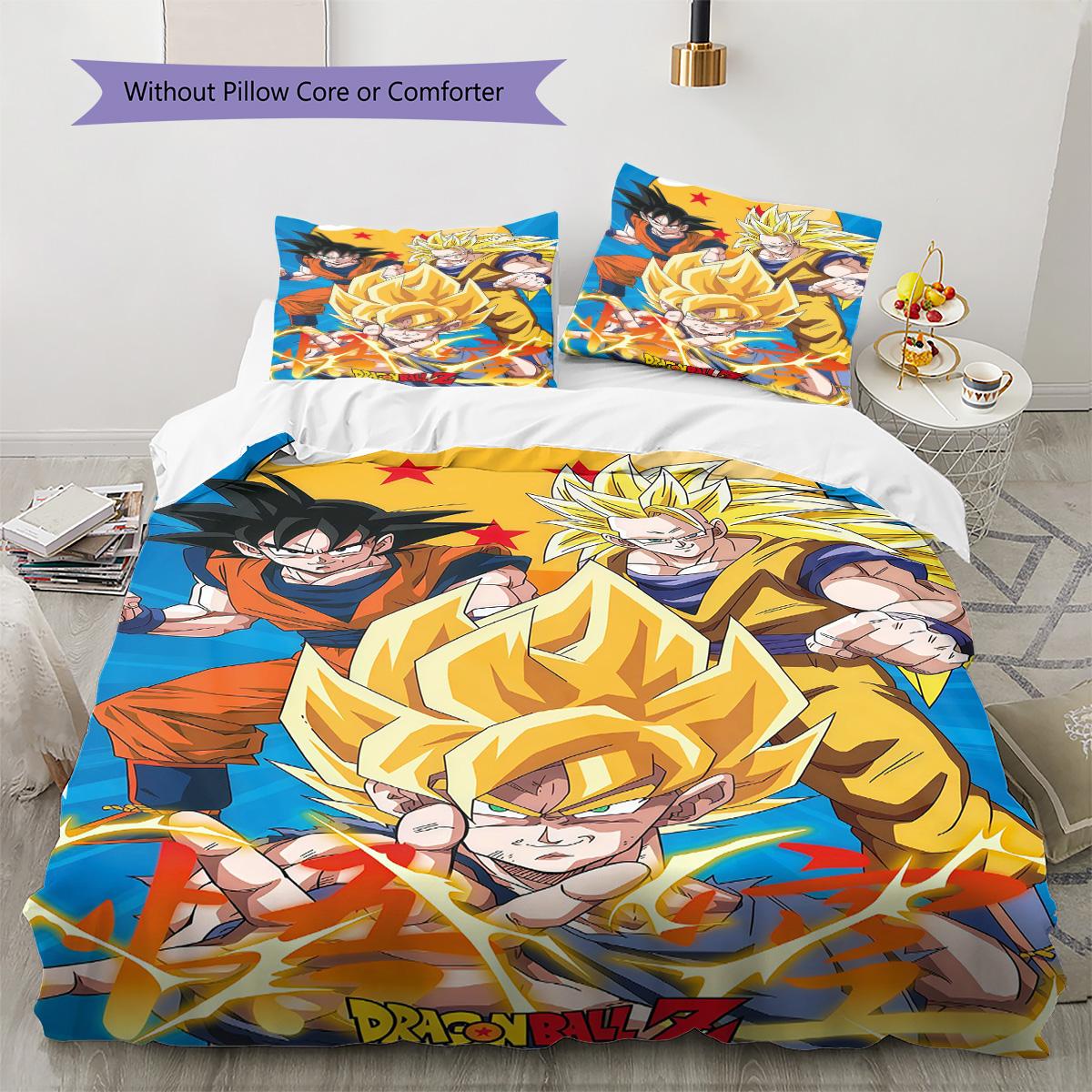 

Dragon Ball Warrior Bedding Set Soft Microfiber Duvet Cover Durable for Bedroom 135x200cm