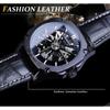 WINNER Men's Fashion Casual Hollow Out Mechanical Movement Waterproof Automatic Mechanical Watch