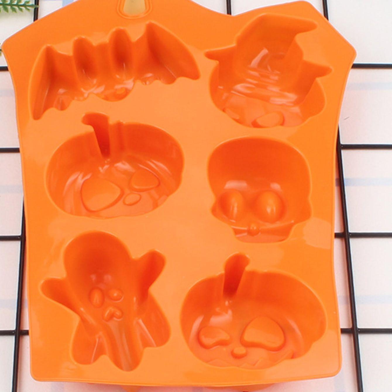 

1 шт. силиконовая форма для торта на Хэллоуин, форма для выпечки в виде куклы-призрака и тыквы, креативные формочки для печенья для DIY оранжевый