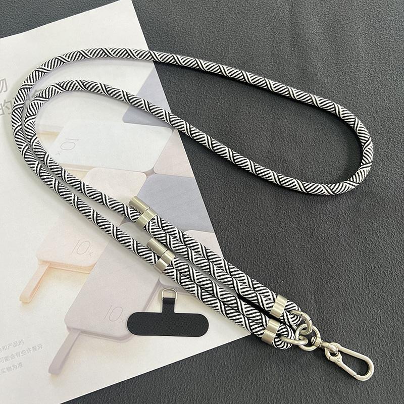 

New Fashion Lanyard Silver Double Buckle Adjustable Wrist Hand Crossbody Strap Cord Hang Cell Phone Case Shoulder Chain Key Rope