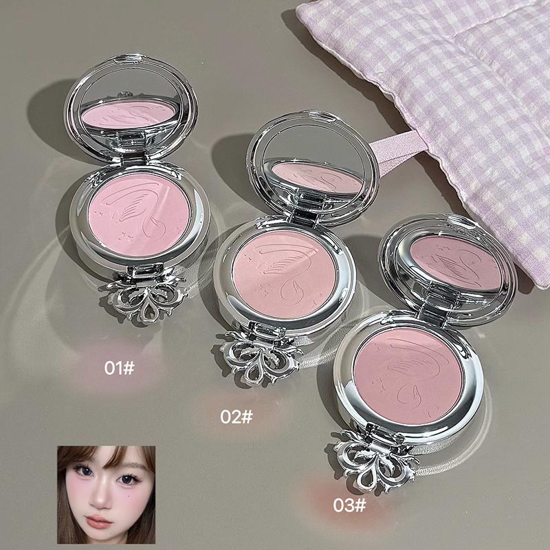 NICEKEY Pink Ballet Single Blush Powder Lasting Matte Monochrome Blush Whitening Delicate Blush Palette Contouring Shadow