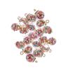 DIY 20Pcs 16mm Colored Stars Transparent Glass Ball Charms With Tiny Star Pendant Findings Craft