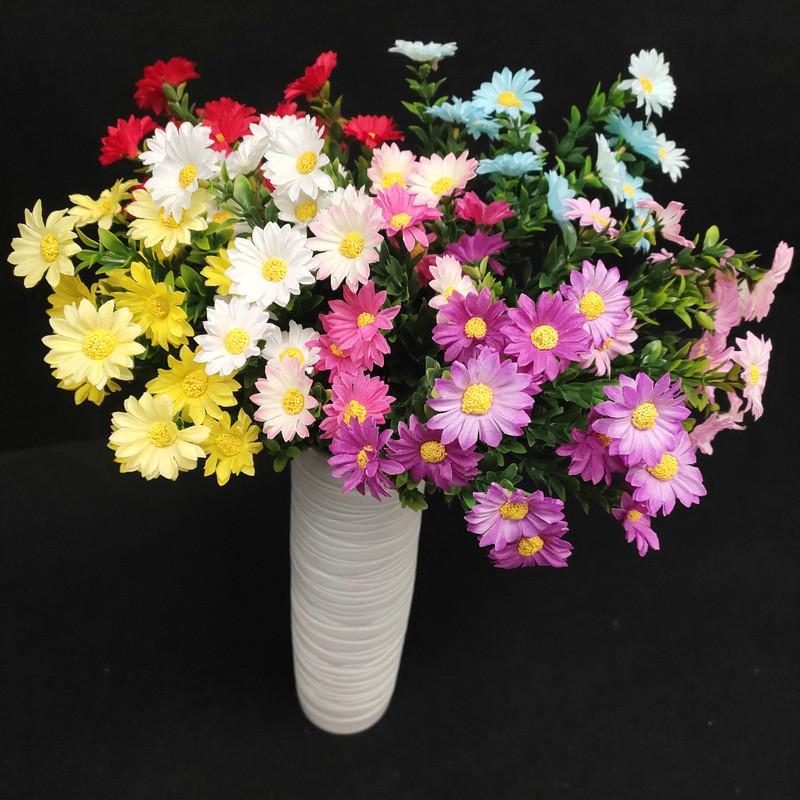 Silk Artificial Daisies Chrysanthemum Bouquet Indoor Plant Wedding Decoration