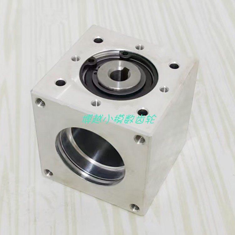 57x57 Small Bevel Gear 90° Right Angle Converter, 1:1 Gear Ratio, Hexagonal D-Hole Shaft Keyway