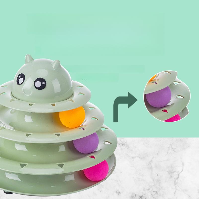 

Three-Layer Turntable Pet Toy Cat Supplies Funny Cat Amusement Plate Track Ball