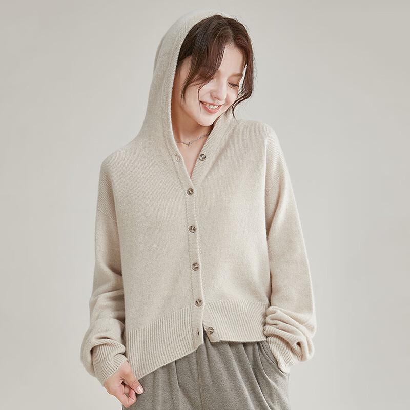 

JIUMU Женский кашемировый свитер с капюшоном M