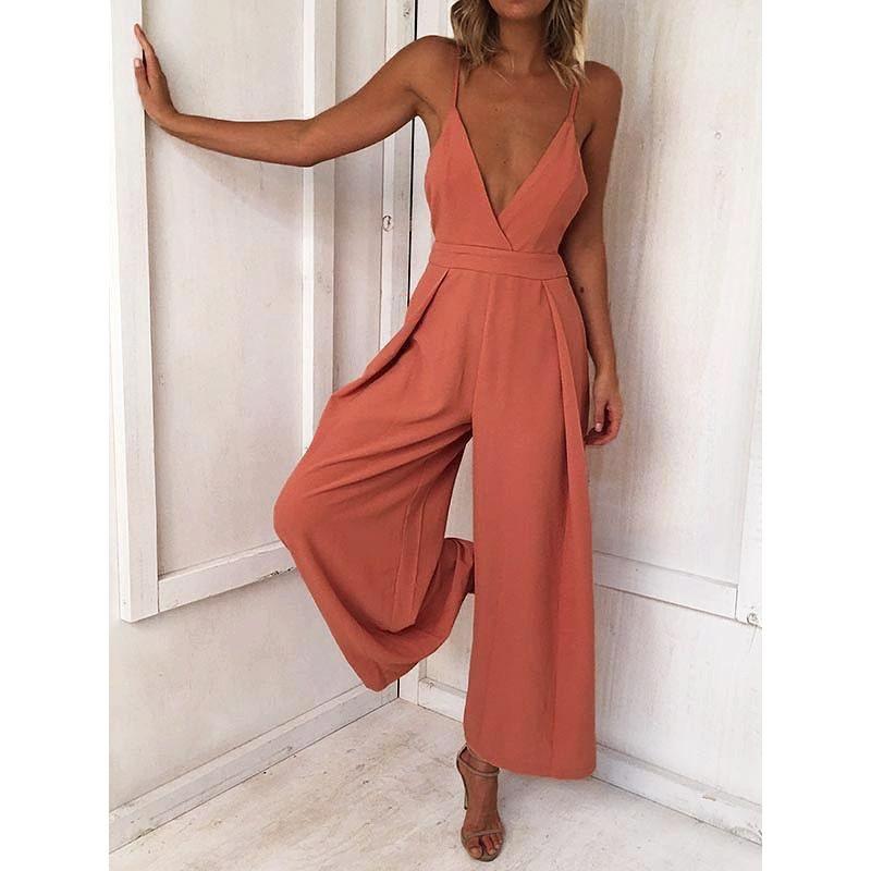 

Sling Long Trousers Office Lady Overalls Female Jumpsuits XXL OR