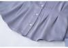 2026 Spring Plus Size Women's V-Neck Long Sleeve Pleated Cardigan Top