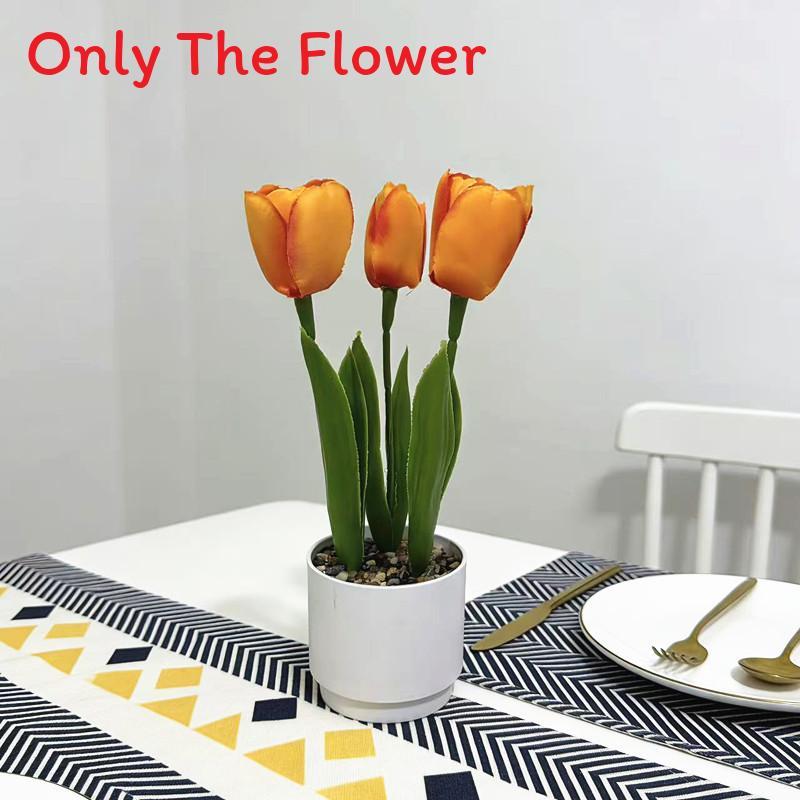 Tulip Flower Arrangement With Plastic And Fabric For Wedding Decor And Home Styling