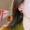Geometric Circular Acrylic Resin Earrings Water Droplet High-End and Light Luxury Jewelry New Accessories for Women and Girls