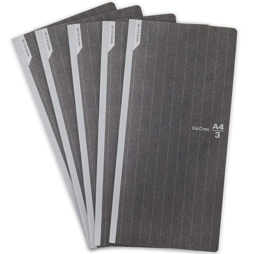 Plus Ka.Crie Notepad, A4 x 1/3, NS Series, Grid, 5 Books, Black, 77762 x 5