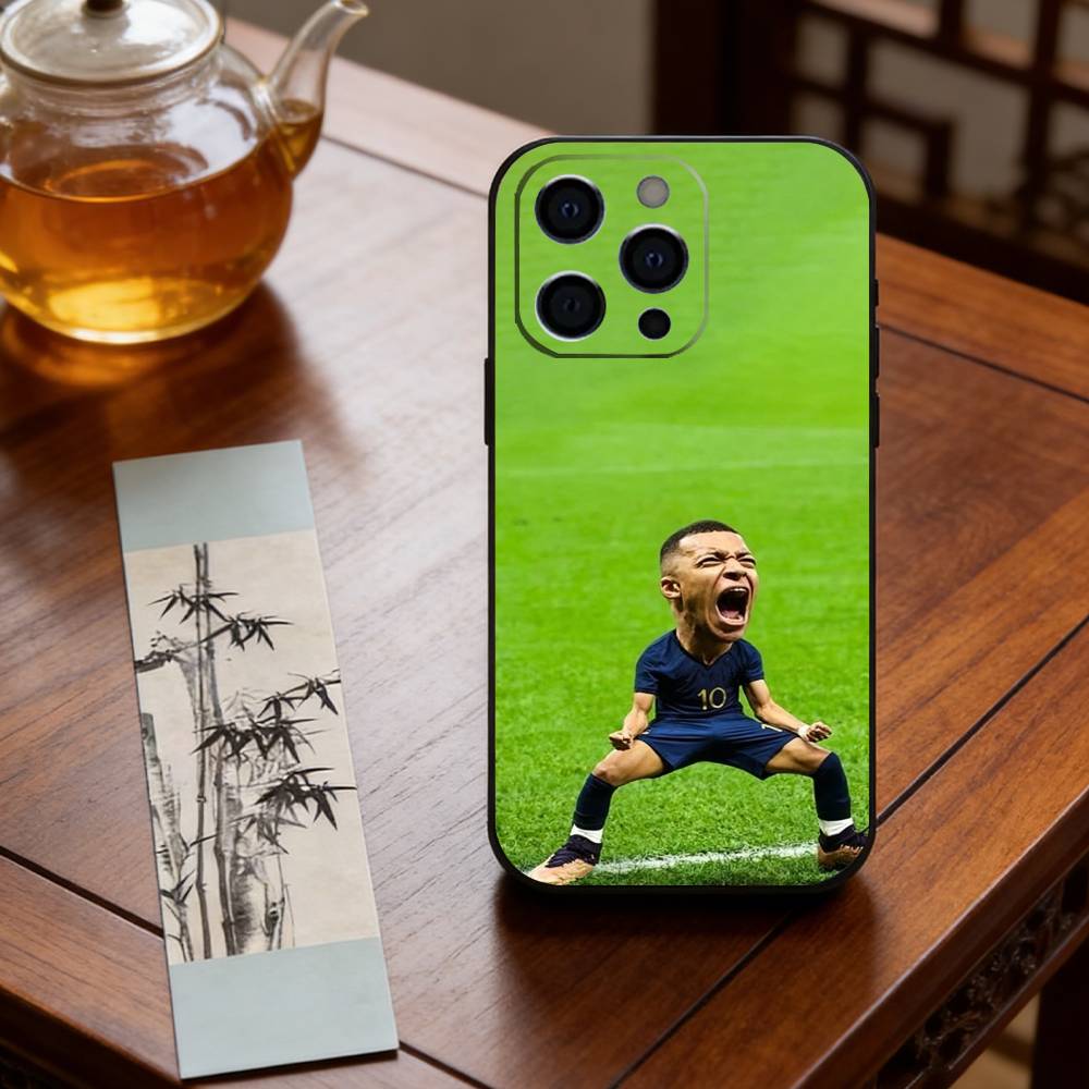 K-Kylian M-Mbappe Phone Case For iPhone 17,16,15,14,13,12,11 Plus,Pro Max,XS,Soft Silicone Black Cover