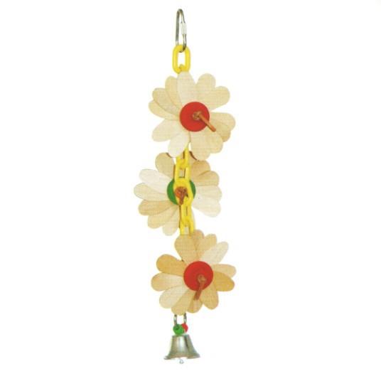 Eco-Friendly Non-Toxic Wooden Bird Toy with Colorful Rope Swing Safe for Chewing Parrot Interactive & Movement Toy