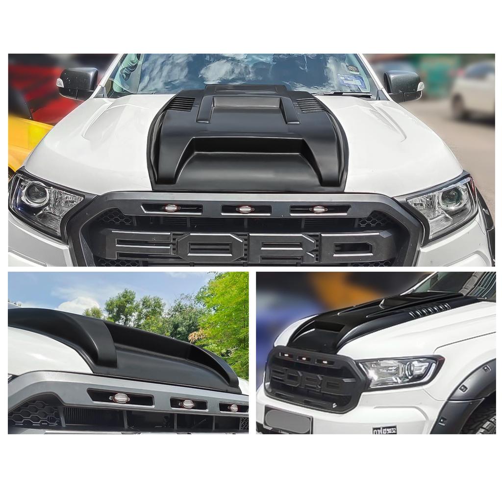 ABS Bonnet Hood Scoop Cover For Ford Ranger Raptor 2015-2025 Matte Black Air Flow Intake Scoop Bonnet Vent Bonnet Protector