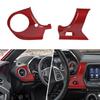 Red Carbon Center Console Dashboard Panel Cover Trim for Chevrolet Camaro 2016+