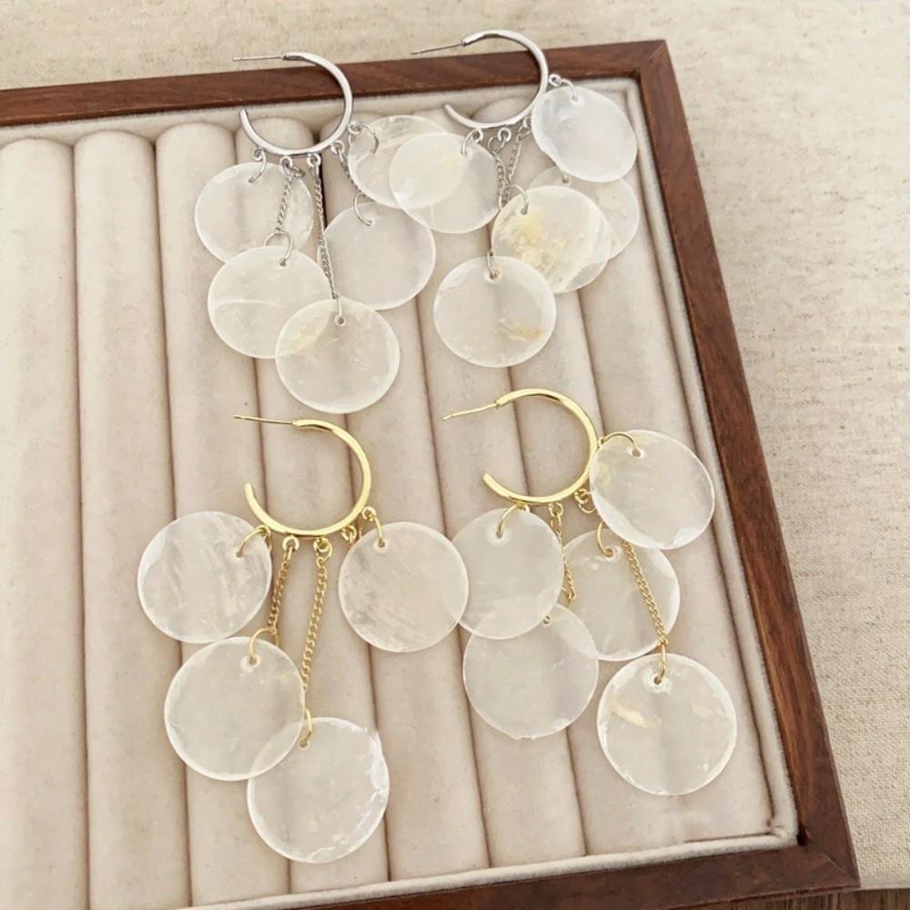 Bohemian Style Tassel Earrings Petal Drop Dangle Earrings Korean Shell Dangle Earrings Holiday