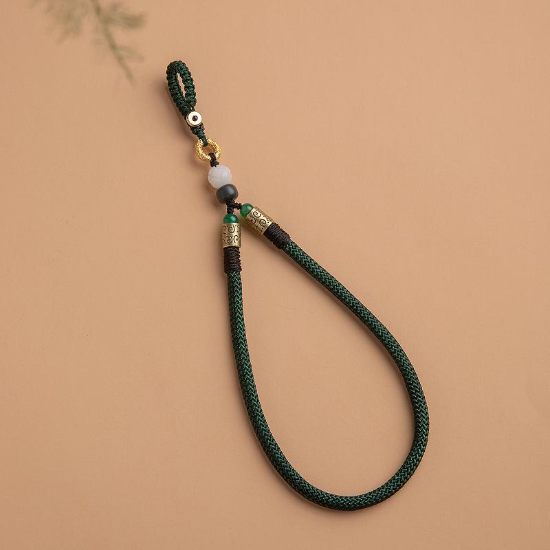 Sturdy Anti-Drop Bodhi Lotus Phone Lanyard with Finger Ring & USB Flash Drive Pendant - Universal for Men & Women