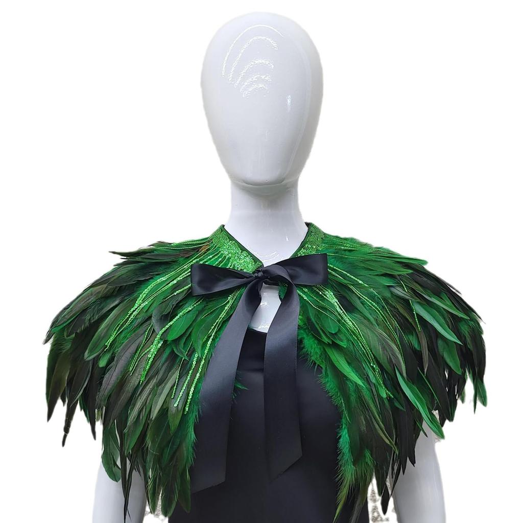 Gothic Feather Shawl Stage Makeup Ball Costume Accessories