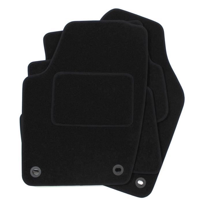 Tapis de sol - VW - Polo 9N - Velours noir - Ajustement précis - Renforcé sous les pédales