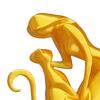 Baizihuahu 3D Printed Sculpture, Woman And Cat Shape, Matte Finish Durable Figurine, Light Luxury Style Ornament for Home Decor