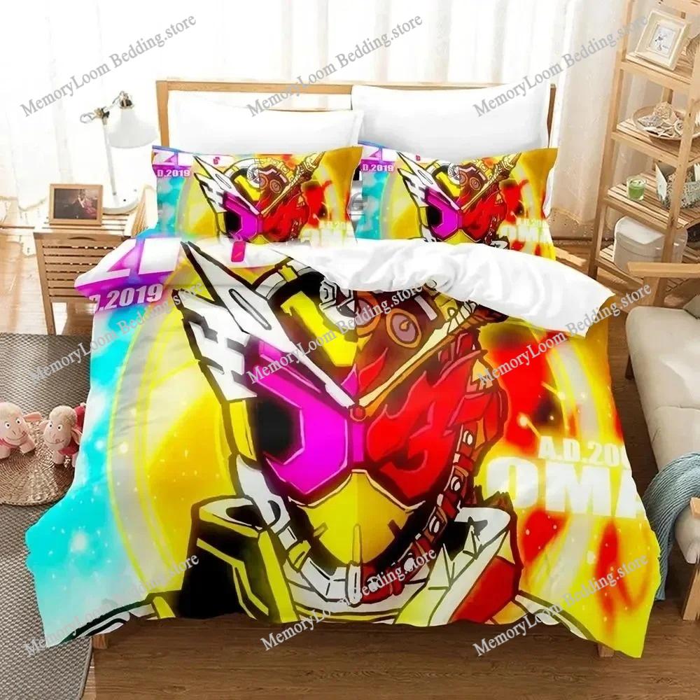 Ev Tekstili Çizgi Filmler Eğlenceli Kamen Rider Zero-One Yorgan Kılıfı Yastık Kılıfı Erkek Kız Yatak Takımı King/Queen/Tek Kişilik Boyut Yumuşak Polyester