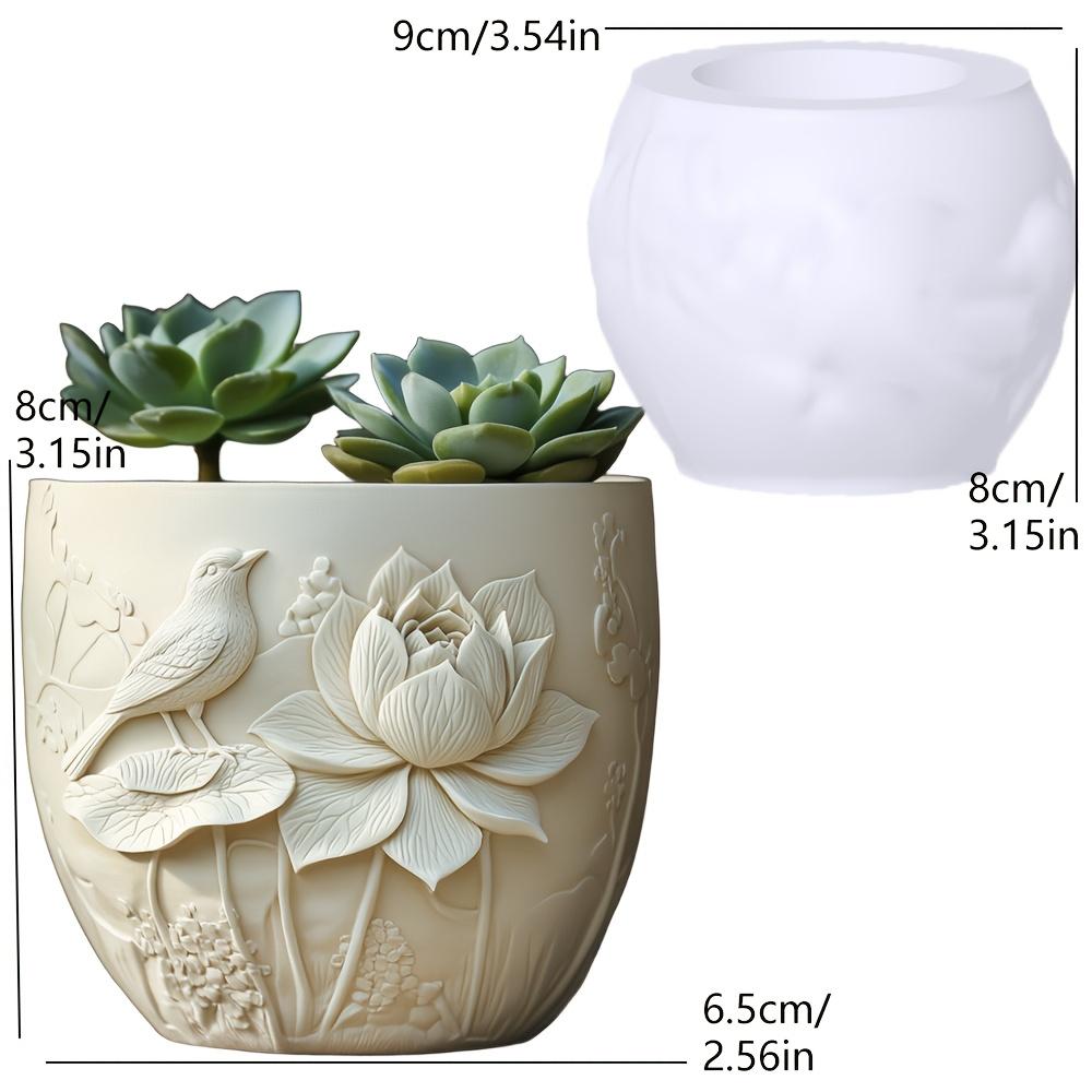 Lotus Rhododendron Vogel Relief Sukkulenten Pflanze Blumentopf Harz Silikonform Lotusblatt Krähe Aufbewahrungsbox Blumentopf Gipsform