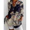 Spring and Autumn 3D Digital Print Women's Fashionable Collared Long Sleeve Casual Shirt