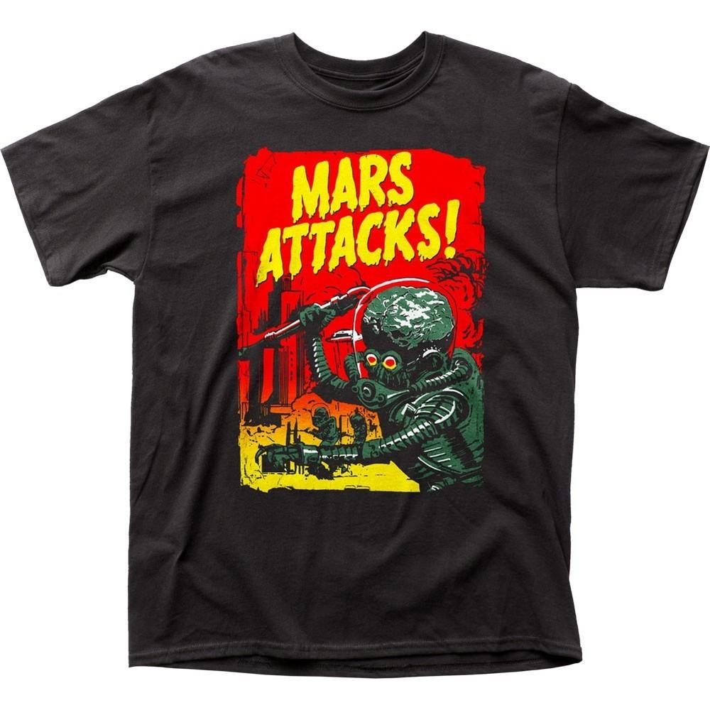 Mars Attacks Gradient Poster Mens T Shirt Classic Pop Culture Movie Tee Black Unisex T-Shirt L