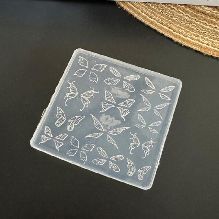 Flexible Silicone Butterfly Wing Carving Mold Reusable Nail Art Frame For Detailed Handmade Nail Decoration Creations