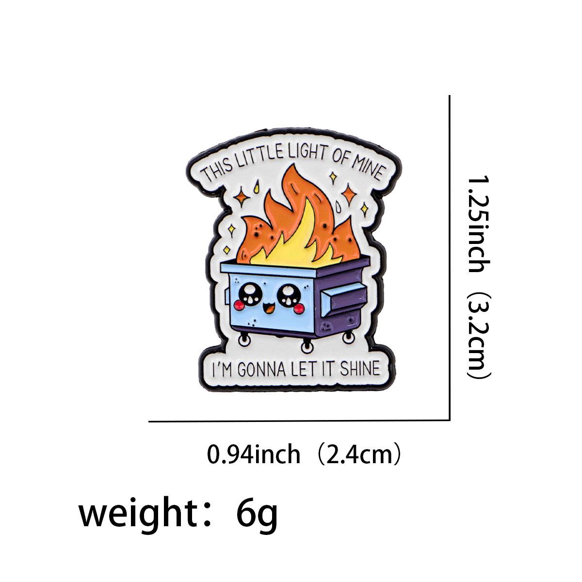 Cartoon Quote Brooch: Creative Metal Badge with English Lettering for Clothing
