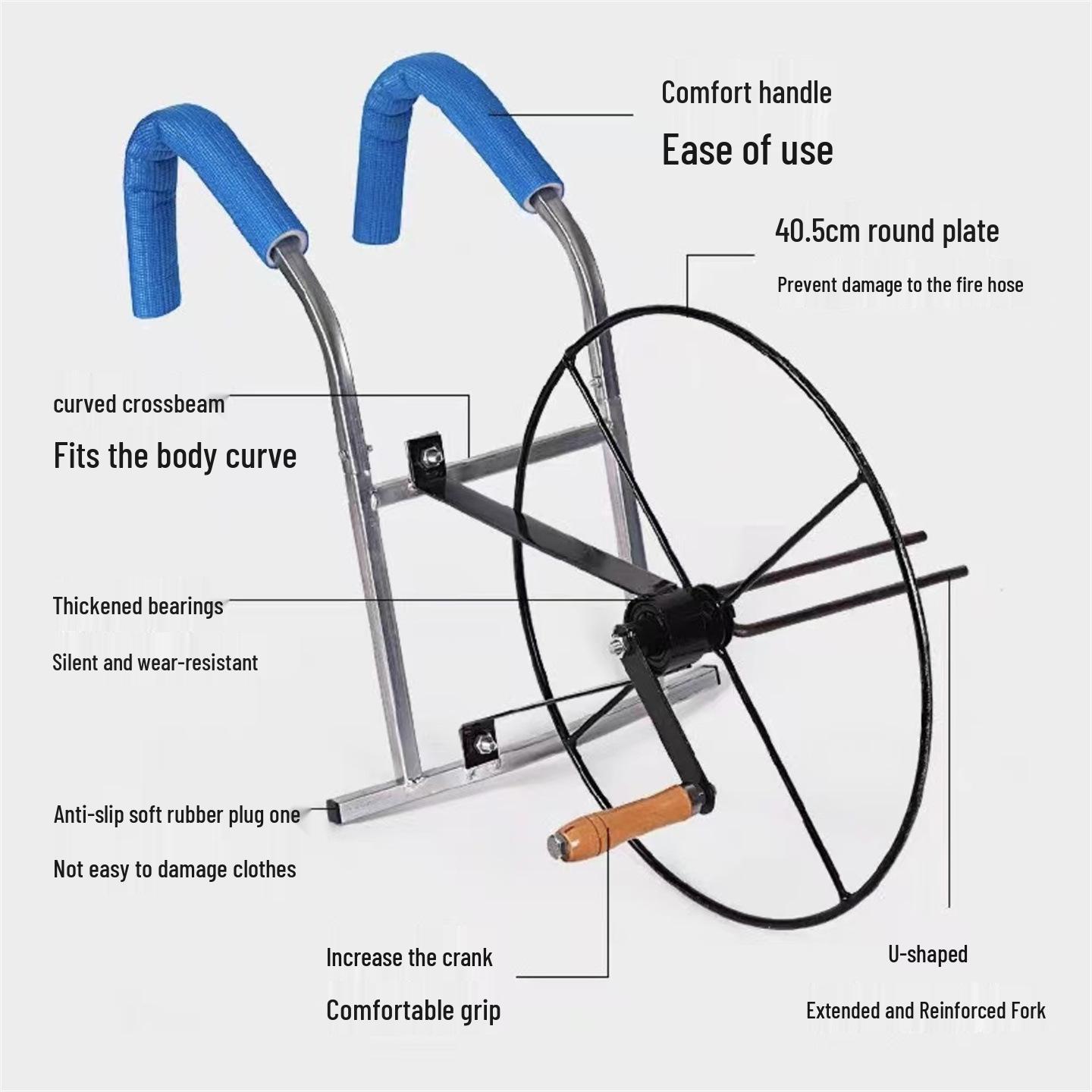 Hand-Crank Garden Hose Reel - Water Hose Retractor and Irrigation Winder
