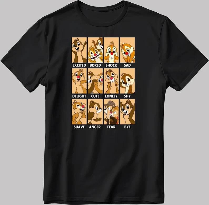 Chip Dale Moods Black TShirt S