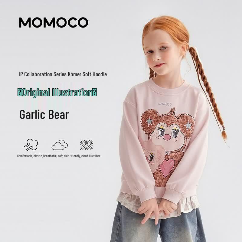 MOMOCO Girls  Garlic Bear Autumn Sweatshirt 120